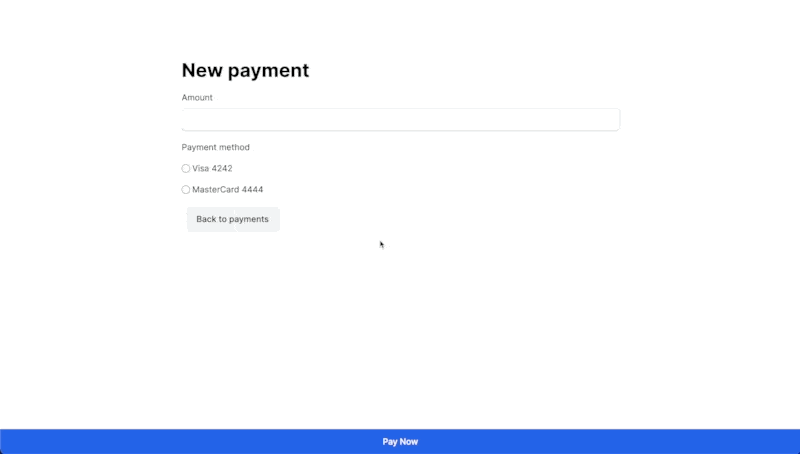 A demo of submitting the form via keyboard navigation. Hitting the "Return"
key submits the
form.