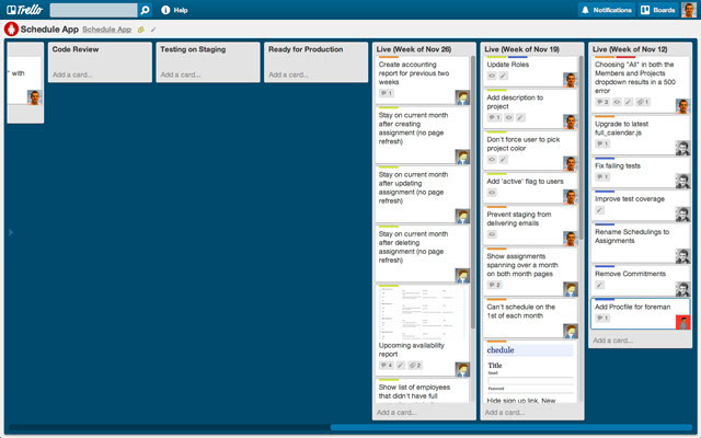 Live Trello board