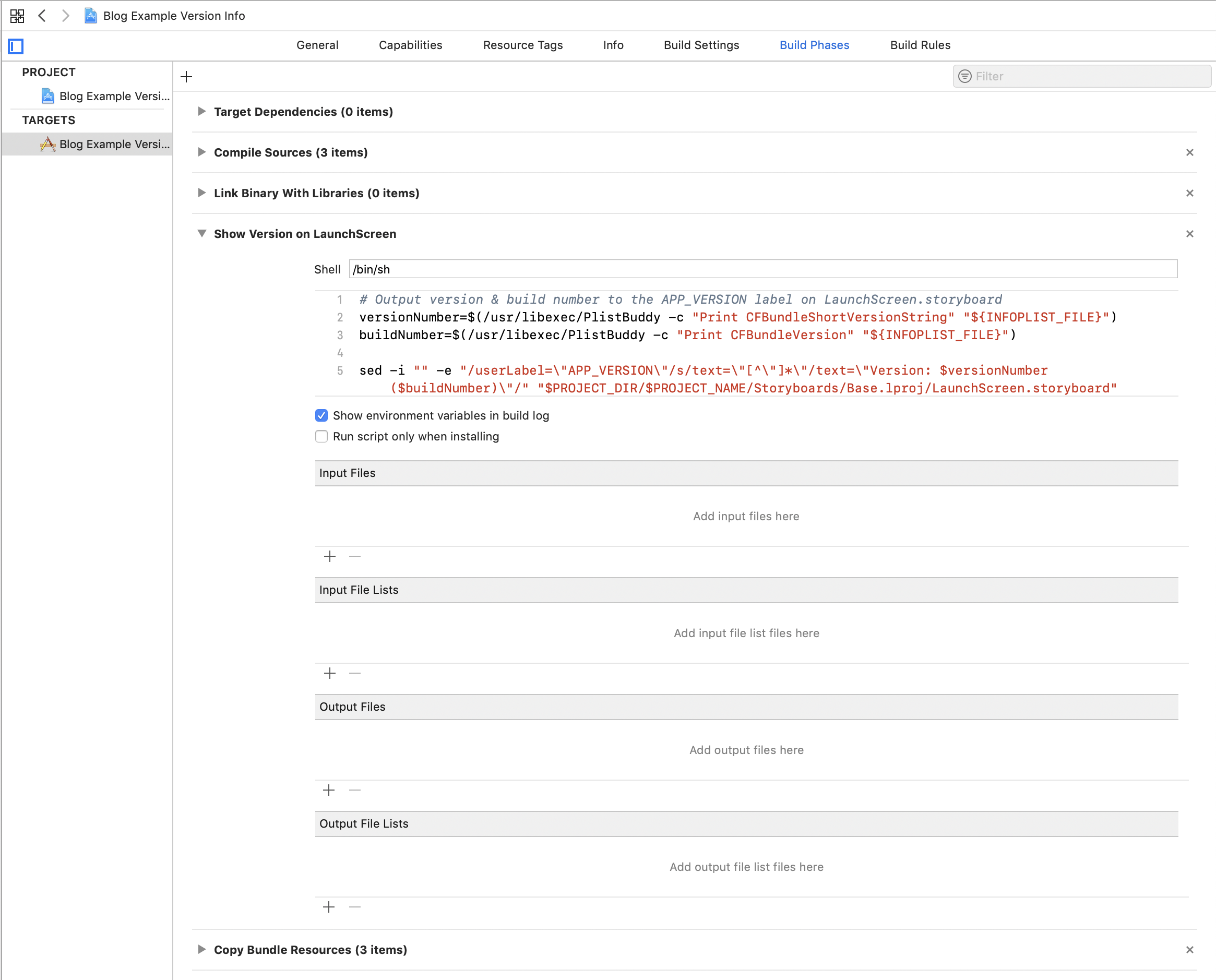 Xcode Custom Build Phase