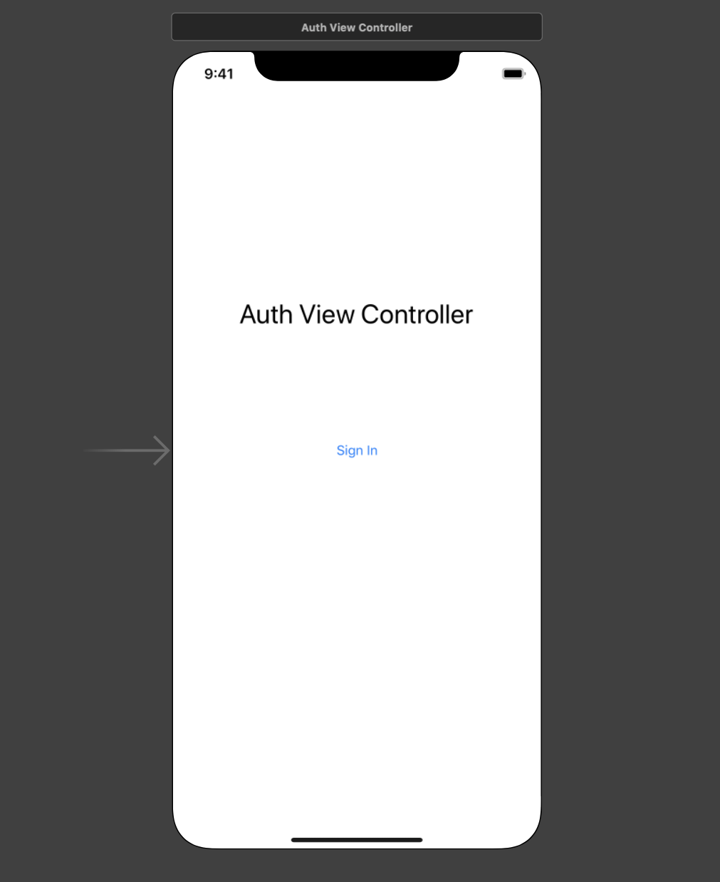 Auth View Controller in Interface Builder